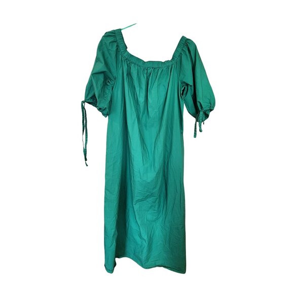 Who What Where Green Puff Sleeve Maxi Dress With Tie Details womens M - Picture 1 of 3